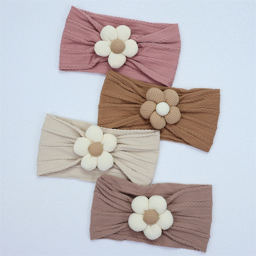 New Flower Nylon Girl Hairband Elastic Soft Baby Headband for Children Turban Headwear for Newborn Baby Kids Hair Accessories