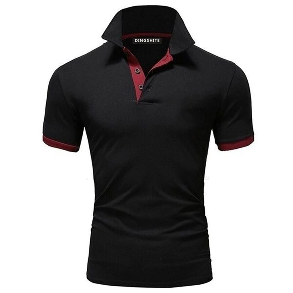 New Polo Shirts for Men Casual Solid Color Slim Fit Mens Polos Summer Lapel Male Tops Fashion Men Clothing