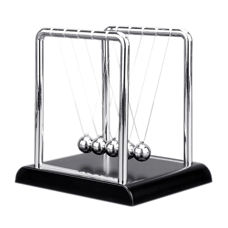 Newton’s Cradle Balance Ball Science Toy Laws of Conservation of Energy Toy Interactive Fidget for Office Stress Relief M3GE