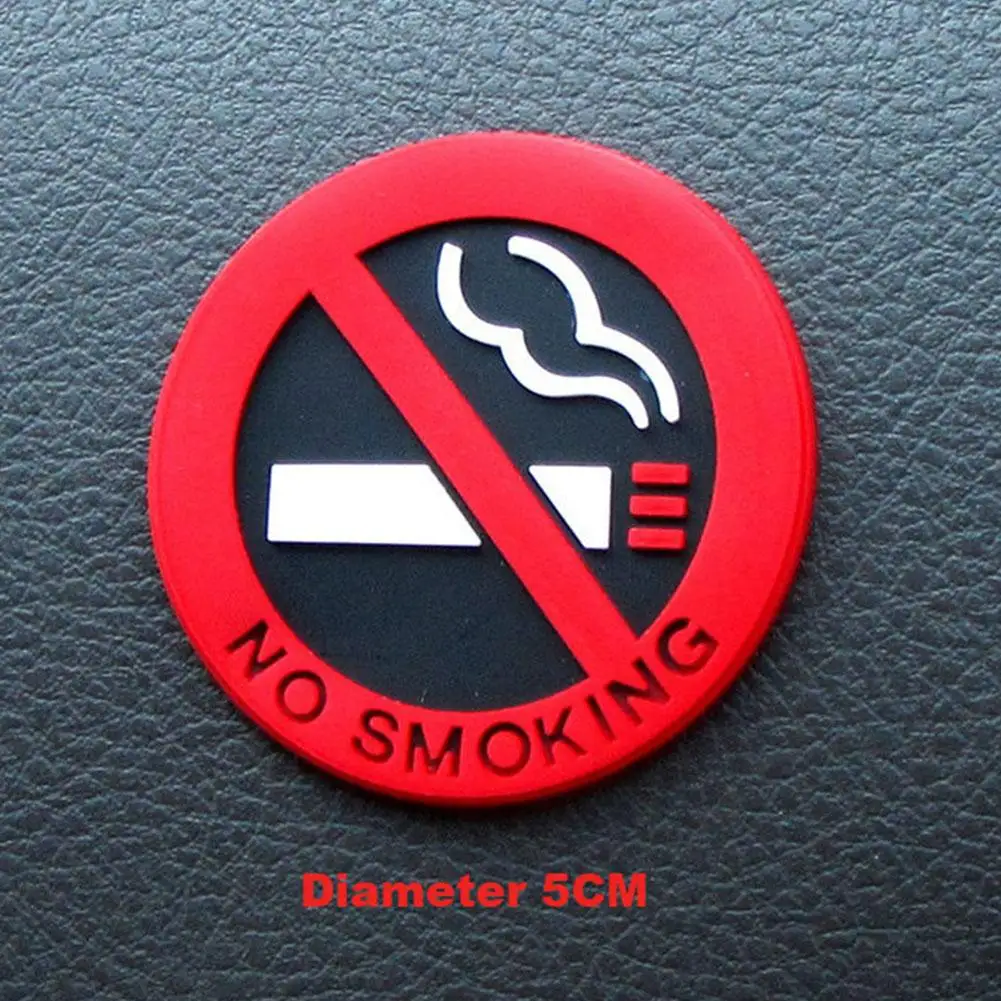 No Smoking Car Stickers for Automotive Interior Stickers Styling Round Red Sign Vinyl Sticker for Cars Interior Accessories