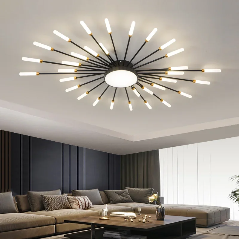 Nordic Gold Chandelier LED Ceiling Lights For Studyroom Bedroom Dining Room Foyer Kitchen Villa Apartment Indoor Home Lighting