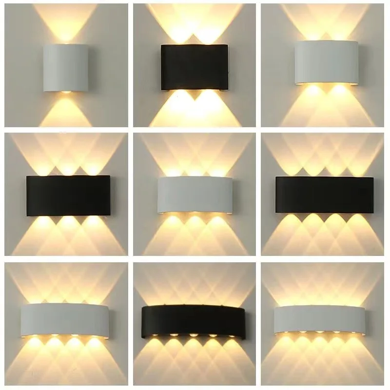 Nordic Wall Lamp Led Aluminum Outdoor Indoor Ip65 Up Down White Black Modern For Home Stairs Bedroom Bedside Bathroom Light