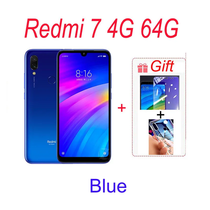 Original Xiaomi Redmi 7 4GB 64GB 6.81” Mobile Phones Global ROM Google Play Android 4000 mAh Smartphone Fingerprint Free Gift