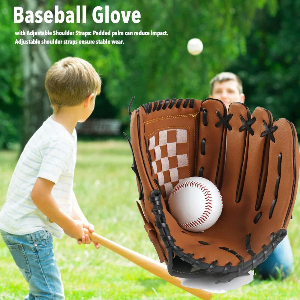 Outdoor Sport Baseball Glove Catcher Baseball Softball Training Practice Equipment Left Hand For Kids/Teenagers/Adults