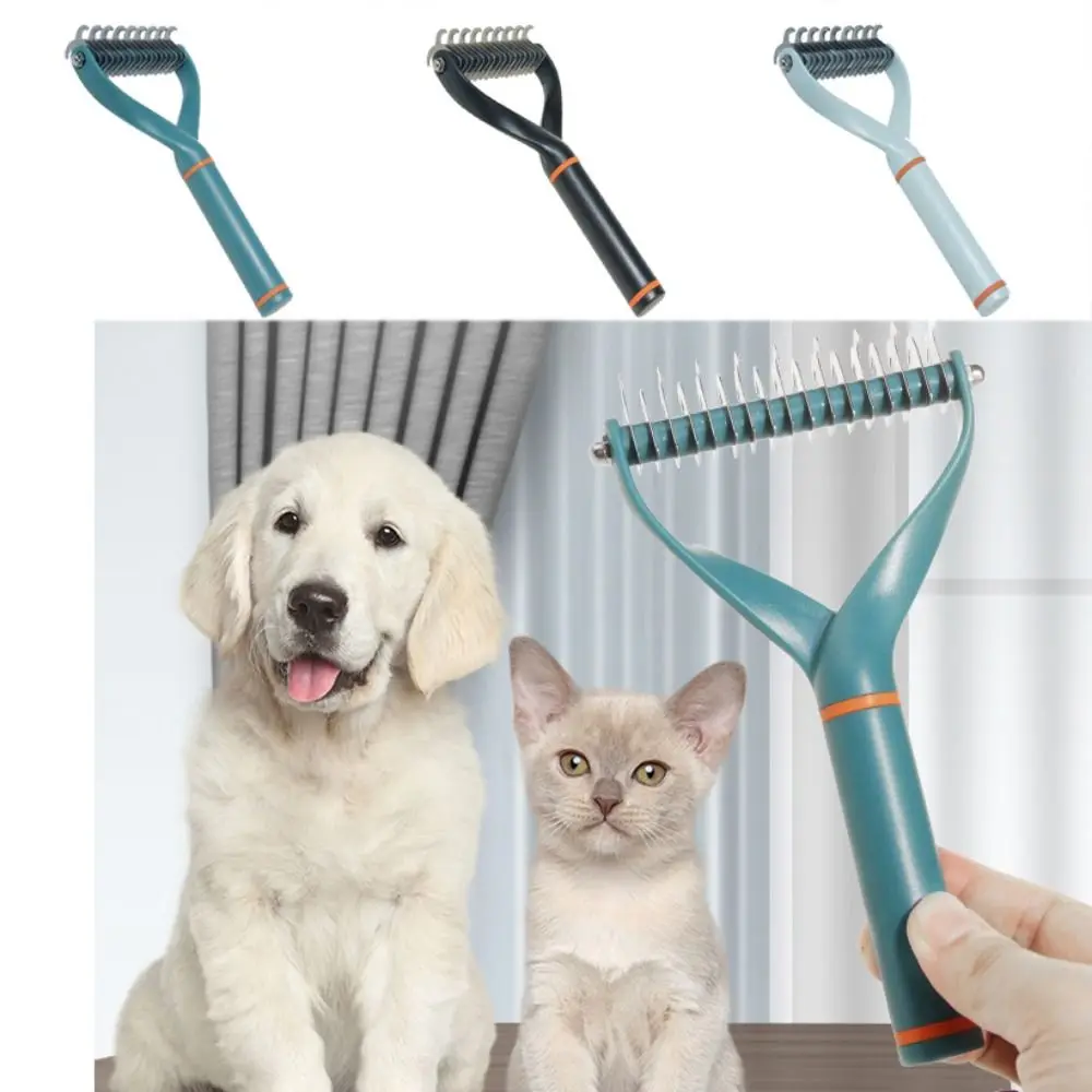 Pet Fur Knot Cutter Dog Hair Brush Grooming and Care Cat Comb Double sided Brush For Long Hair and Short Hair Curly Dog Supplies