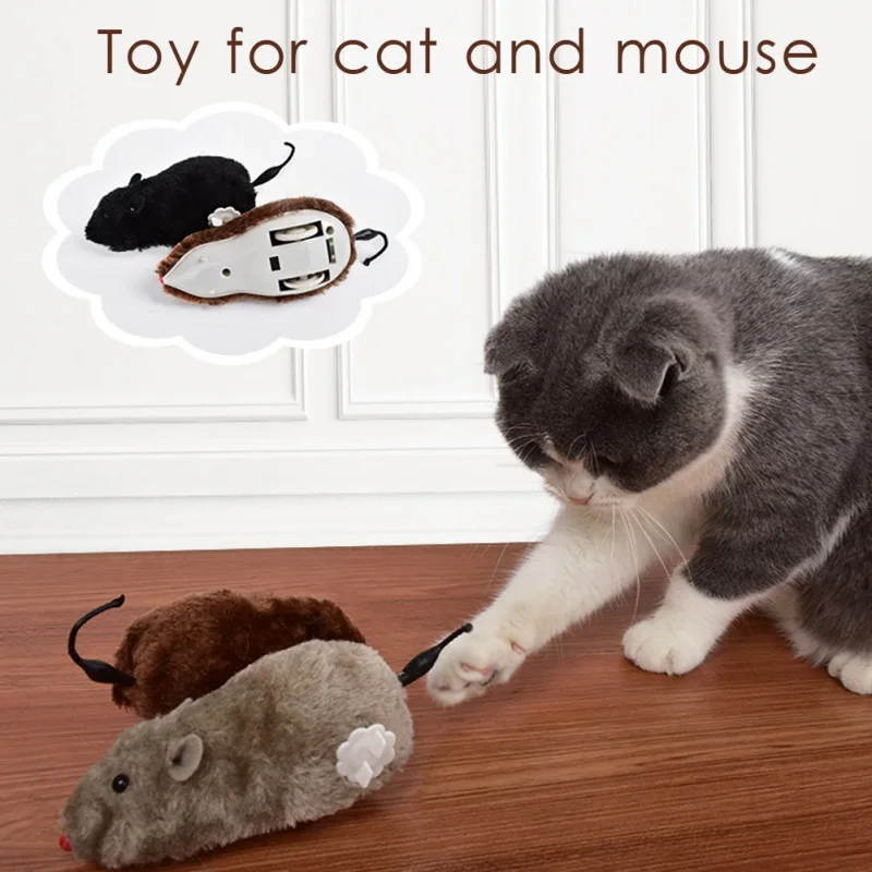 Pet Interactive Cat Toy Mouse Moving Automatic Cat Toys Mice With Spring Wheels For Kitten Indoor Outdoor Exercise Play