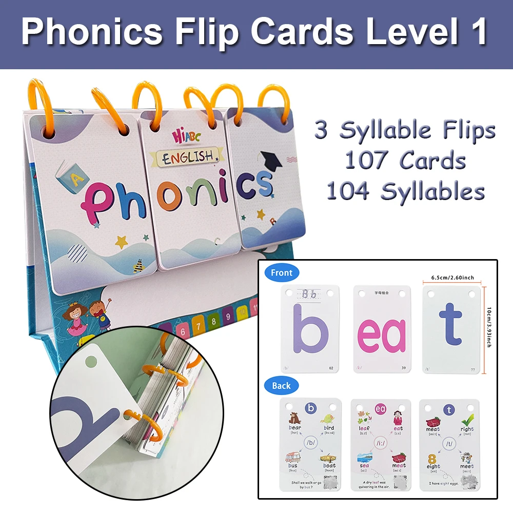 Phonics Flashcards Spelling Words Desktop Calendar English Learnning  Spelling Flip Cards Educational Toys Vocabulary Building