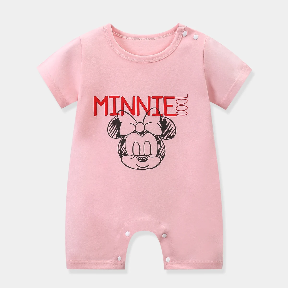 Pink Minnie Mouse Cute Baby One-piece Clothes Romper Summer Short Sleeve Climb Clothing Newborn Jumpsuits Toddler Girl Onesie