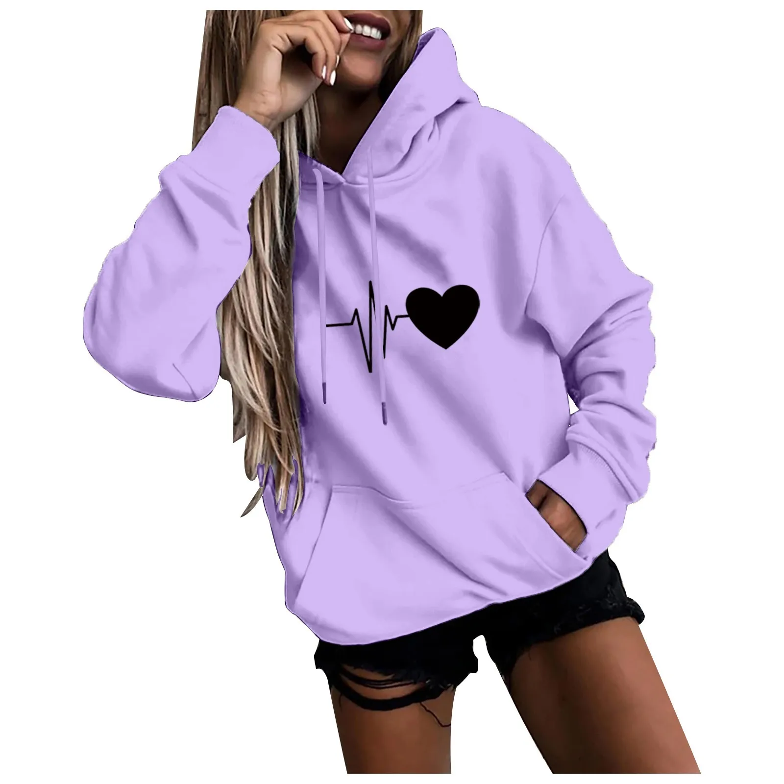 Plus Size Women’S Fashion Casual Fun Print Hooded Sweatshirt Loose Sports Tops Pullovernew Fashion And Simple Women’S 2023