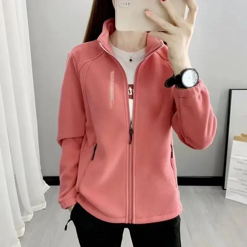 Plus Size XL-5XL Autumn winter Women’s Casual Cardigan Jacket Outdoor Sports Snowflake Fleece Top Youth Couple Fleece Clothing