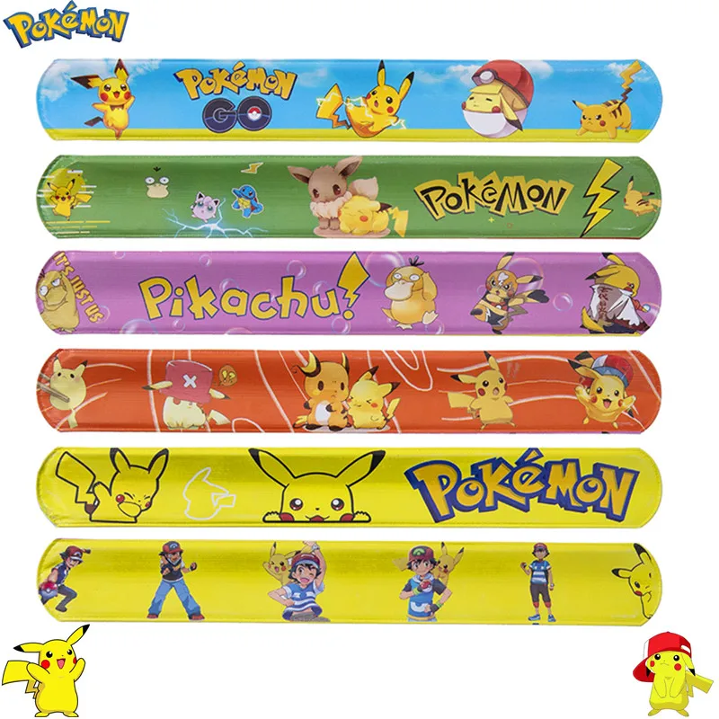 Pokemon  Button Bracelet Pikachu Statue Anime Wristband Children’s Clapping Band Education Toy Boys and Girls Birthday Party Gif