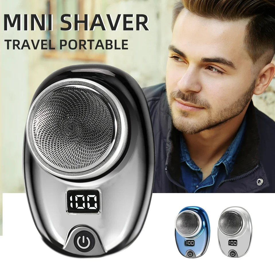 Portable Mini Electric Rechargeable Shaver Digital Power Display Mens Razor Waterproof Cordless Razor Beard Shaver for Face Body