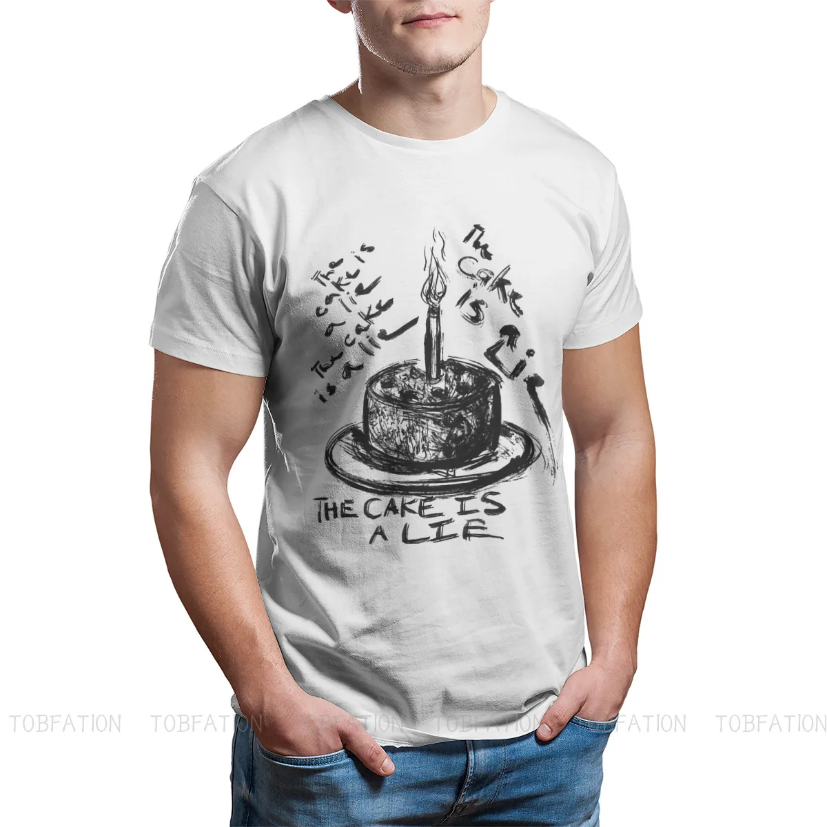 Portal Game Chell Atlas P-Body Men’s TShirt The Cake is a Lie Distinctive T Shirt Harajuku Sweatshirts Hipster