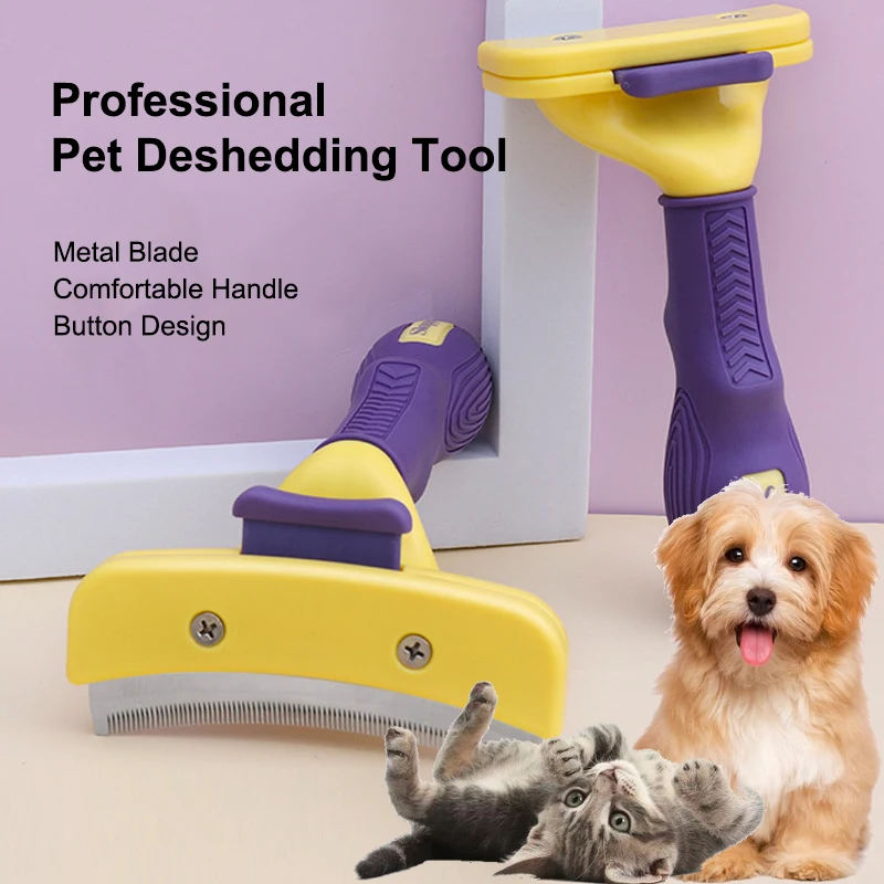 Professional Pet Grooming Brush Supplies for Dogs and Cats,Gentle Pet Hair Remover,Effective Tangle Mat and Shedding Must Have