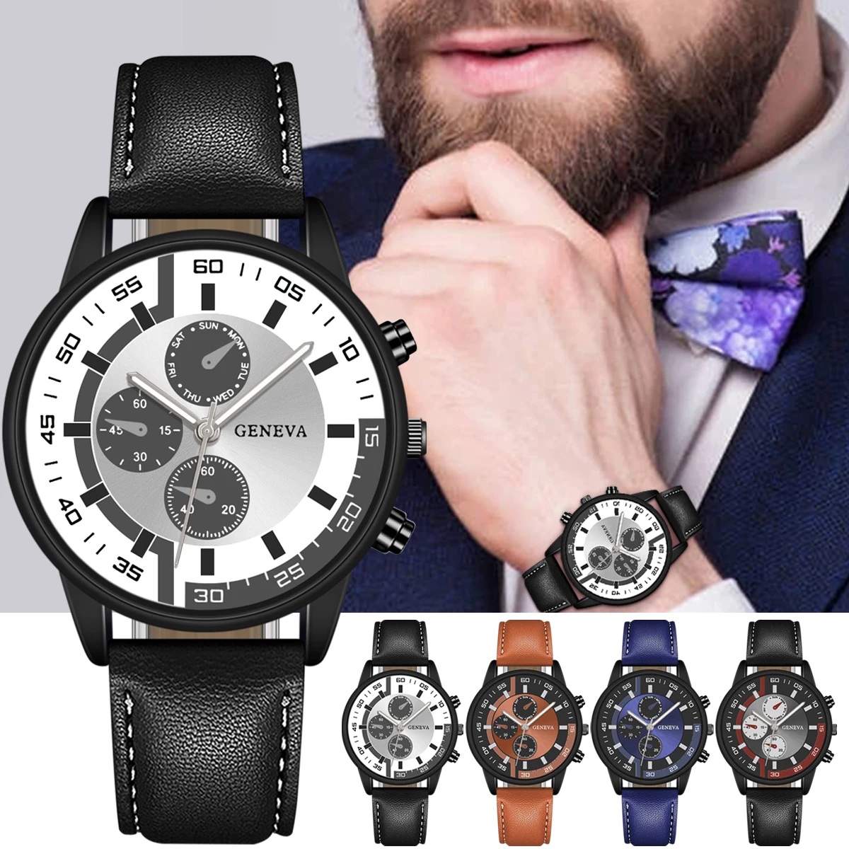 Quartz Watches For Men Leather Strap Wristwatches Top Luxury Brand Man Watch Business Men’s Clock Gift Reloj Hombres