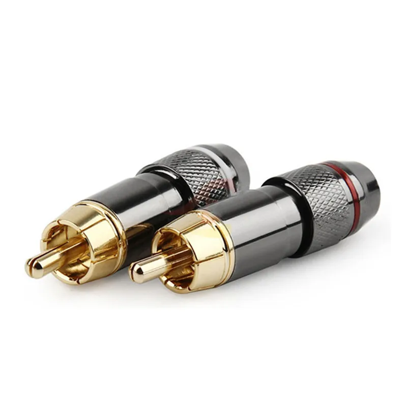 RCA Plug Connector Soldering Audio Video Jack DIY Speaker Wire Plugs Speakon Terminal Locking rca Stecker Consumer Electronics