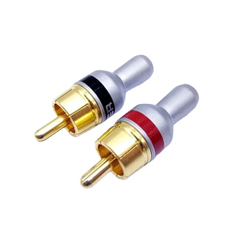 RCA Plug Male Speaker Terminal Audio Connector Video Jack Gold Plated For Soldering AV Cable Consumer Electronics