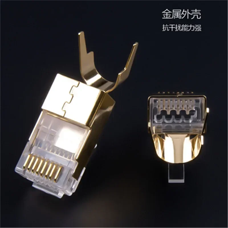 RJ45 Connector Cat8 Ethernet Plug 8P8C Modular Termination Shielded Consumer Electronics For Cat 8 23AWG LAN Networking Cable