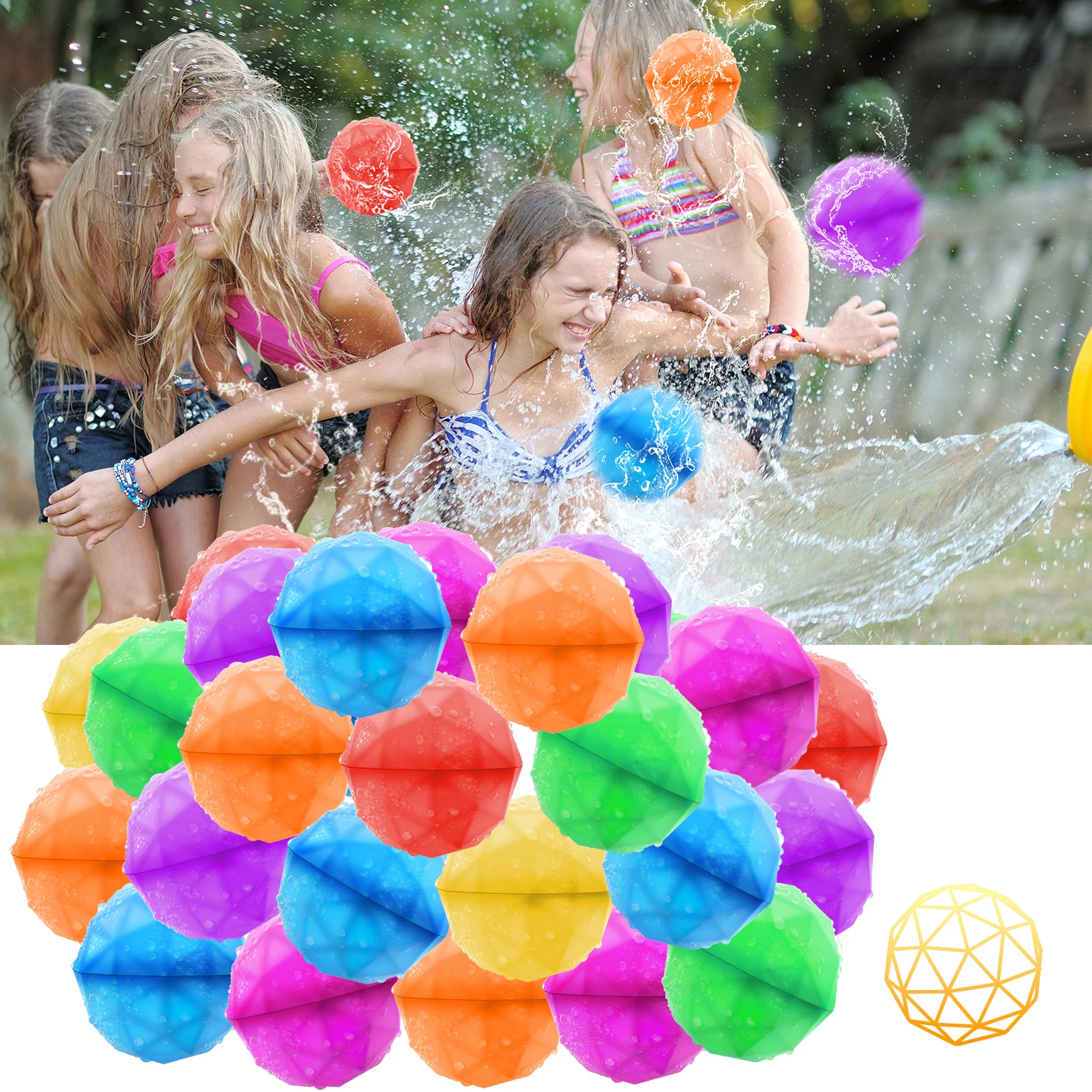 Reusable Water balloon Outdoor Games Beach Summer Refillable Self Sealing Quick Fill Silicone Water Ball Toys for Kids