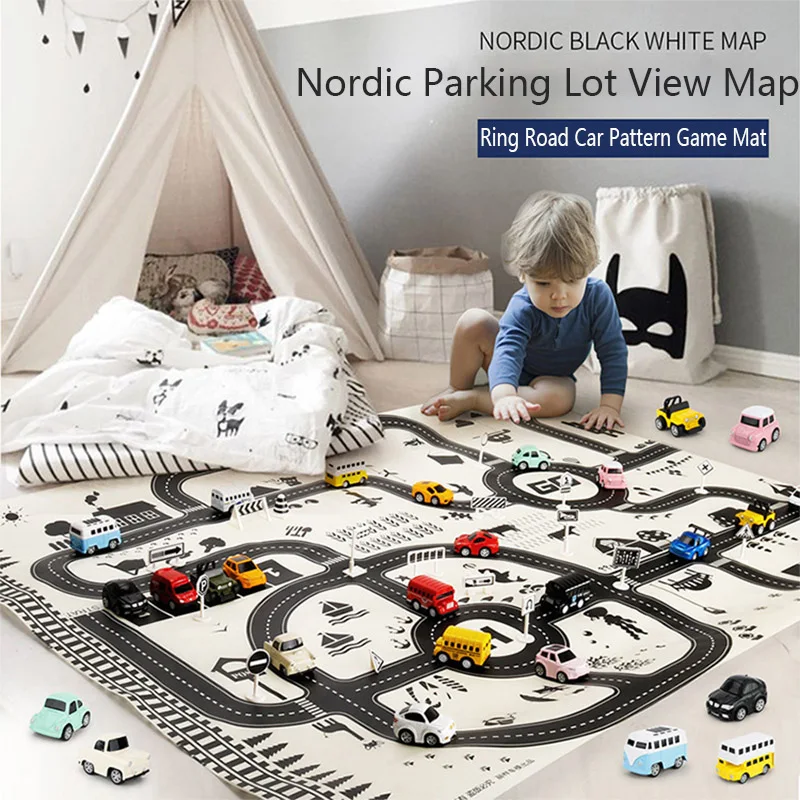 Road Mat Children Traffic Car Map Boy Girls Educational Toy Road Plastic Carpet Playmat For Baby Mats City Kids Toys Games