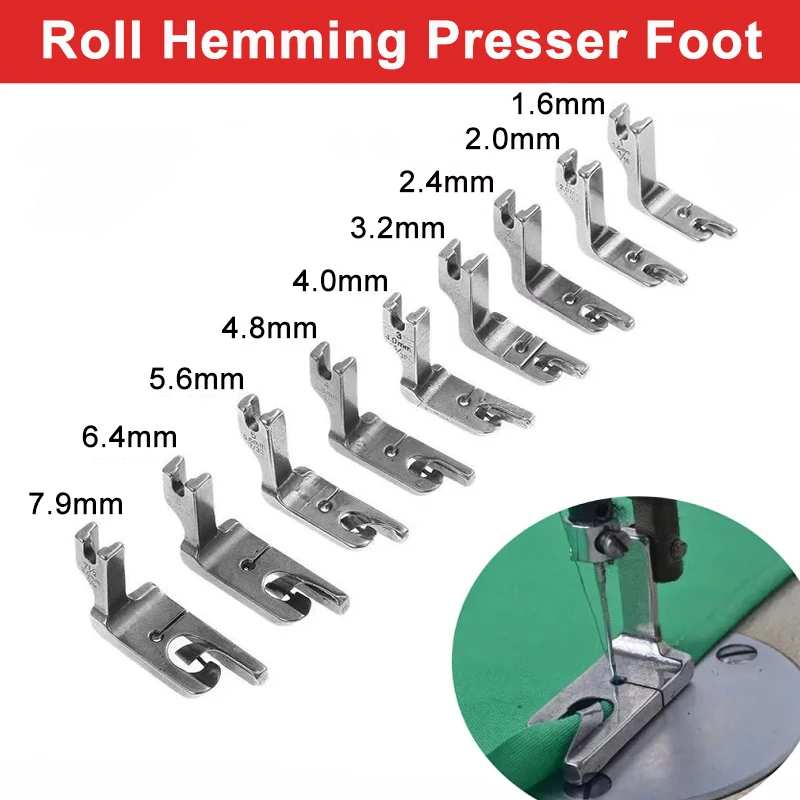 Roll Hemming Presser Foot For Brother Singer Juki Industrial Single-needle Sewing Machine Accessories Tools