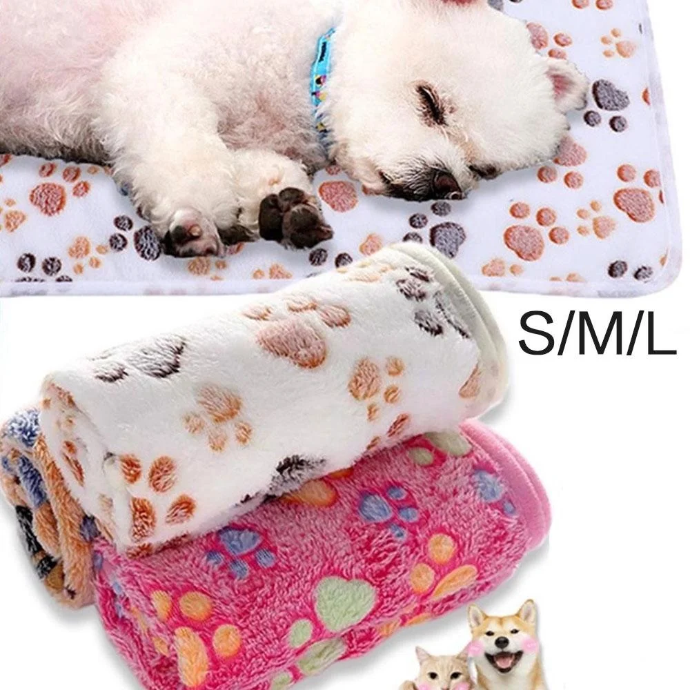 S/M/L Soft Fluffy High Quality Pet Blanket Cute Cartoon Pattern Pet Mat Warm and Comfortable Blanket for Cat Dogs