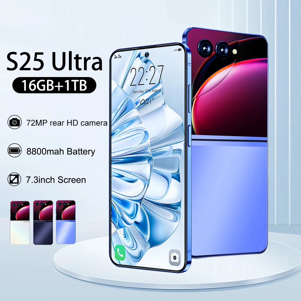 S25 Ultra Smartphone Android 7.3 inch Full Screen 4G/5G Cell Phone 16G+1TB 8800mAh 48+72MP Mobile Phones Global Version