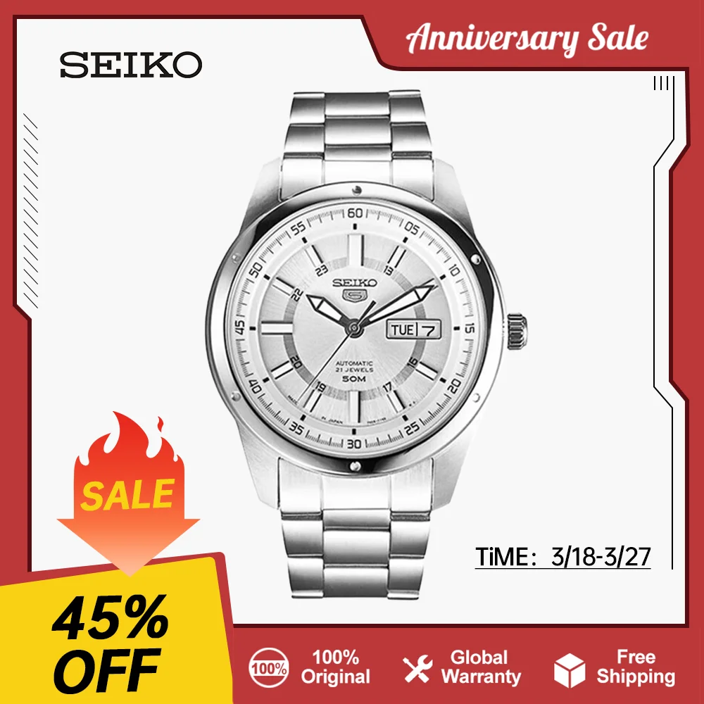 SEIKO 5 watch men Original Japan automatic Brand watch Luminous Waterproof Men’s Steel Strap Calendar Week Business Watches