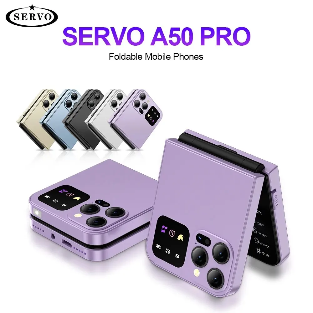 SERVO A50 PRO Foldable Mobile Phone Auto FM Radio Call Record Speed Dial Magic Voice Dual SIM GSM Unlocked Cellphone 2.4