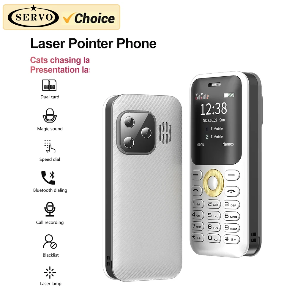 SERVO L8 Small Mobile Phone Dual SIM Card Laser Pointers 2G GSM Network Cat Toy Indicator Camera Bluetooth Dial Laser Cellphones