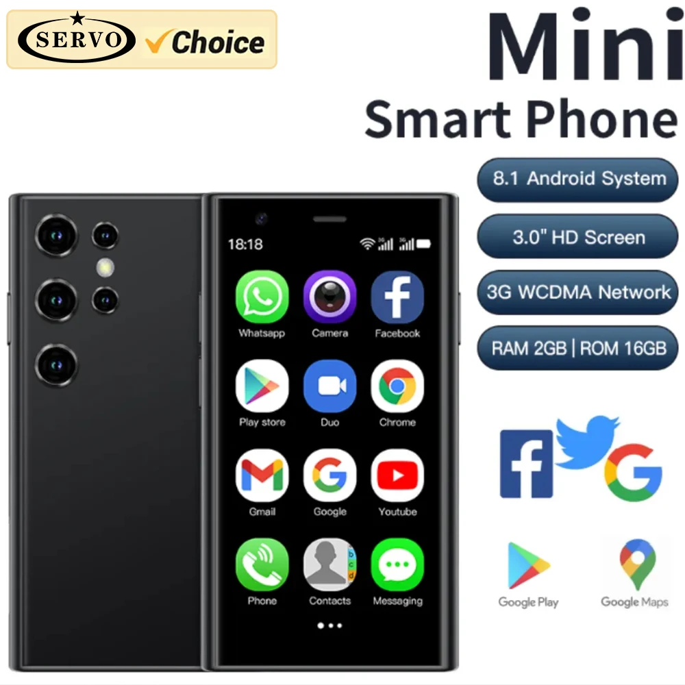 SERVO S23 Ultra Mini Smart Phone Android Dual SIM Card Global Version WCDMA Cellular RAM 2GB ROM 16GB GPS 3.0