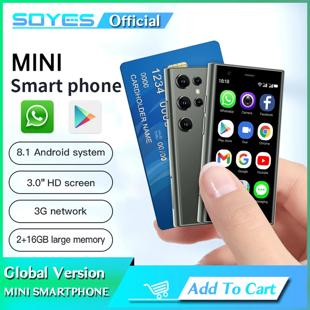 SOYES S23 Pro Ultra-thin Smartphone 2GB RAM 16GB ROM Android8.1 Dual SIM Standby 1000mAh 3G Network Compact Mobile Phone