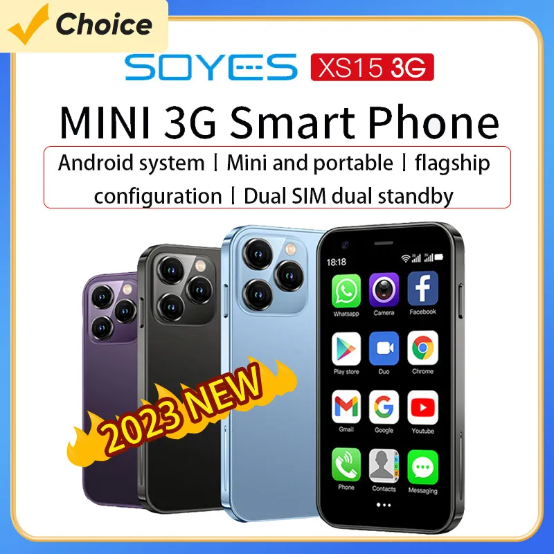 SOYES XS15 Mini SensiblePhone Android 8.1 3.0 Inch Display 2GB 16GB Dual SIM Standby 3G Mobile Phone Wifi GPS 1000mAh Battery