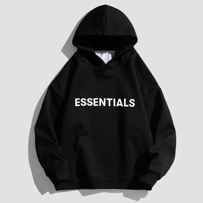 SSENTIALS Hoodies Men Sweatshirts Reflective Letter Printing Fleece Oversized Hoodie Fashion Hip hop Unisex Essentials Pullover