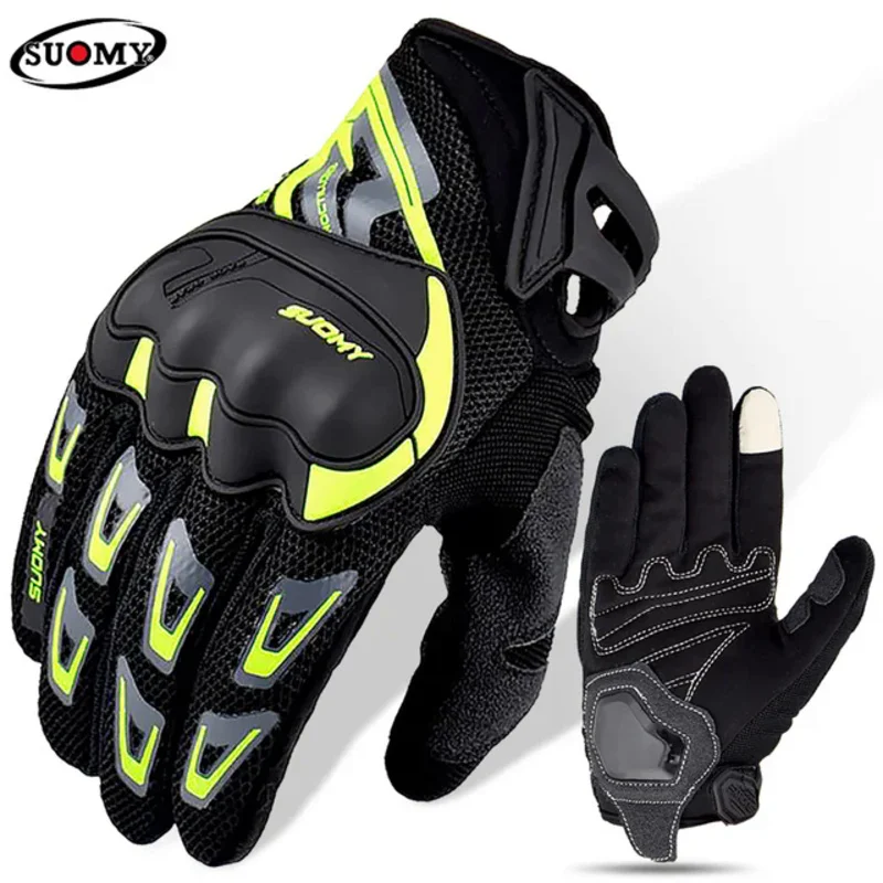 SUOMY Lady Summer Motorcycle Gloves Women Teens Girls Full Finger Moto Racing Touch Screen Motocross Gloves Female Pink luvas