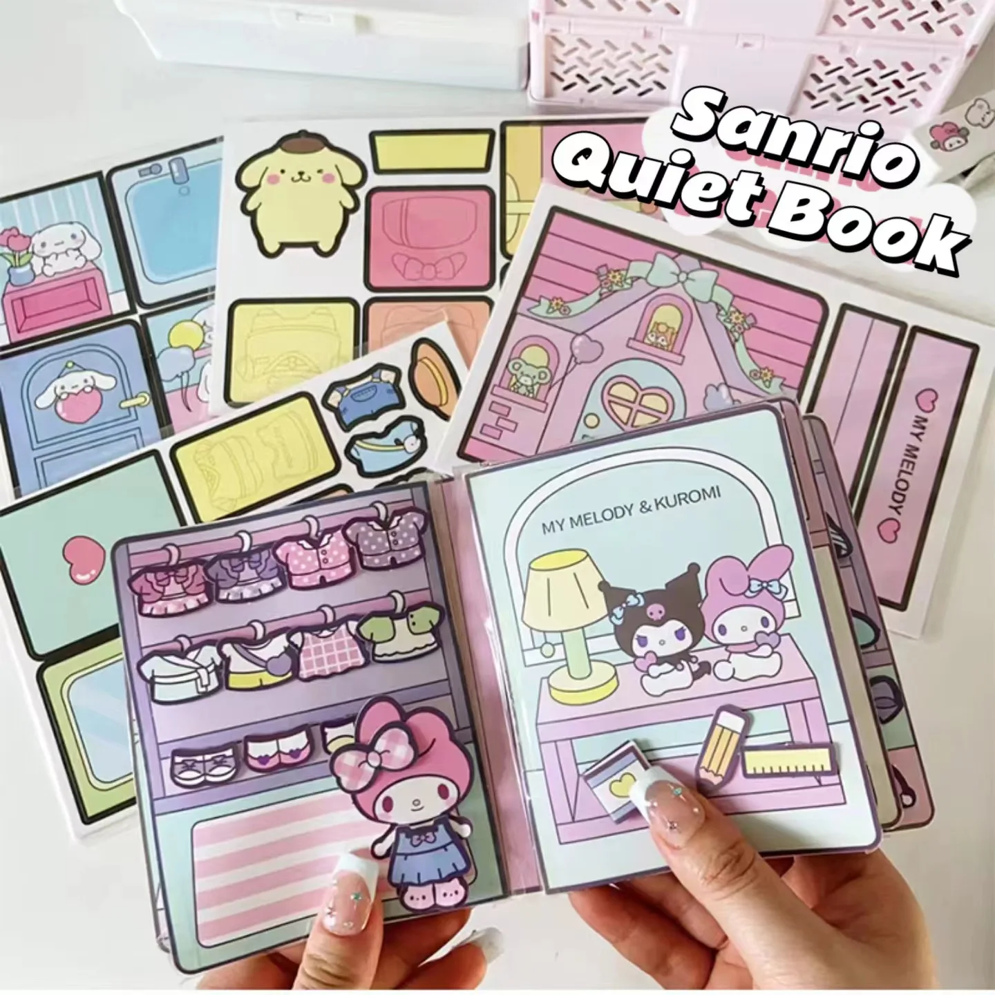 Sanrio Kuromi Cinnamoroll Quiet Book My Melody Handmade DIY Children’s Toys Development Hands on Ability Girl’s Birthday Gift