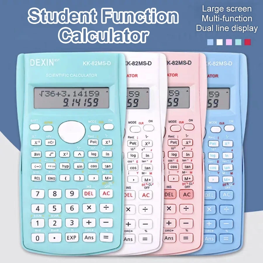 Scientific Digital Calculator Multifunctional Portable Exam Special Solid Color School Office Supplies Student Stationery