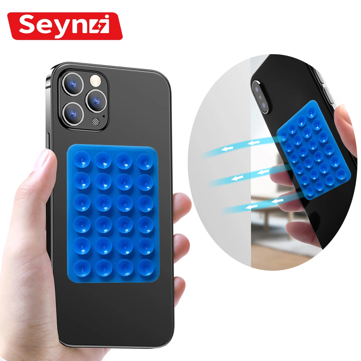 SeynLi Wall Phone Holder Silicone Suction Pad Mobile Phone Wall Stand Back Sticker Cup Washroom Smooth Wall Sticky Suction