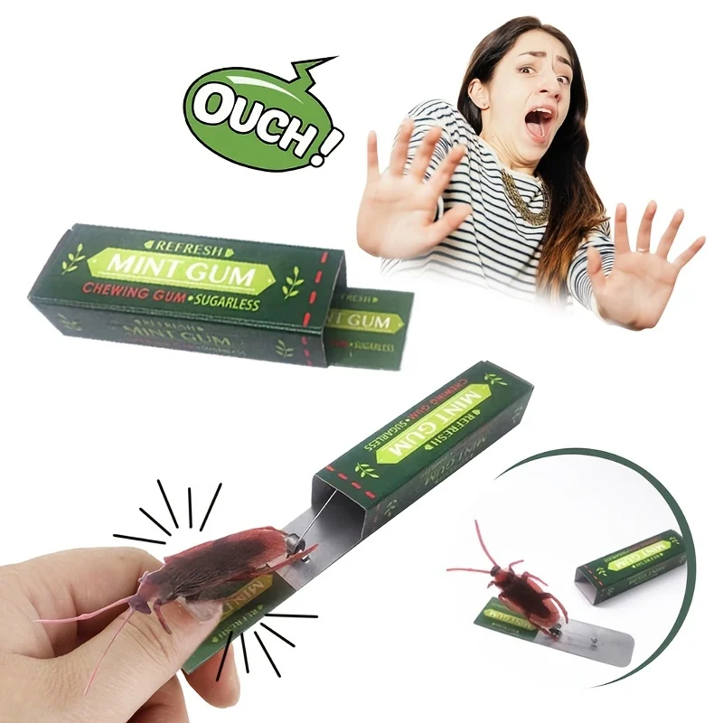 Simulation Cockroach Chewing Gum Creative Novelty Funny Toy Startled DIY Self-installation Simulation Chewing Gum