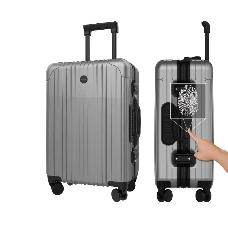 Smart Carry-on Luggage, 20-inch Suitcase with Spinner Wheels, USB-Output