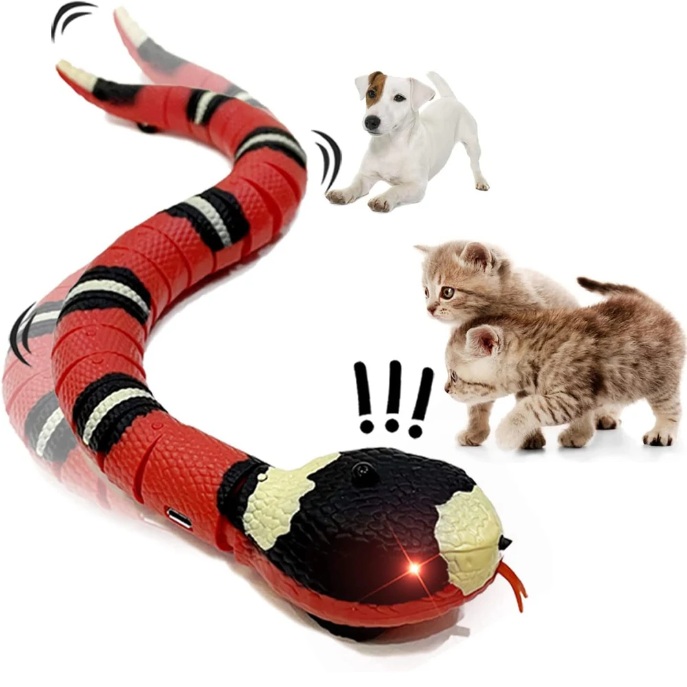 Smart Sensing Snake USB Charging Accessories Kitten Toys Interactive Cat Toys Automatic Toys For Cats for Pet Dogs Game Play Toy