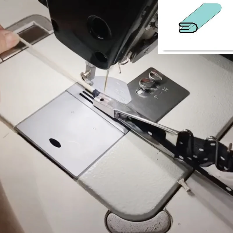 Spaghetti Folder Makes Tube String Sewing Machine,      Attachment for Industrial  Machine