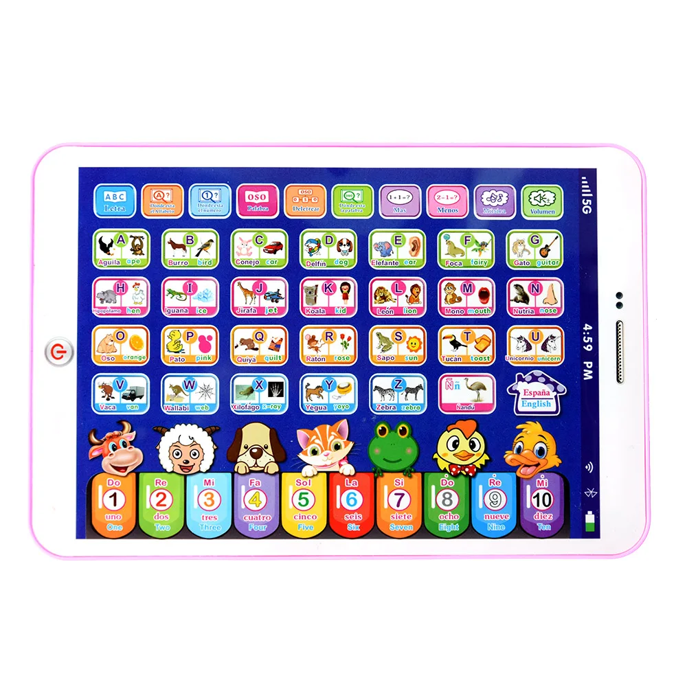 Spanish Alphabet Child Tablet Point Read Touch Enable Laptop Compluter Educational Toys Play Mobel Details for Children’s Gifts