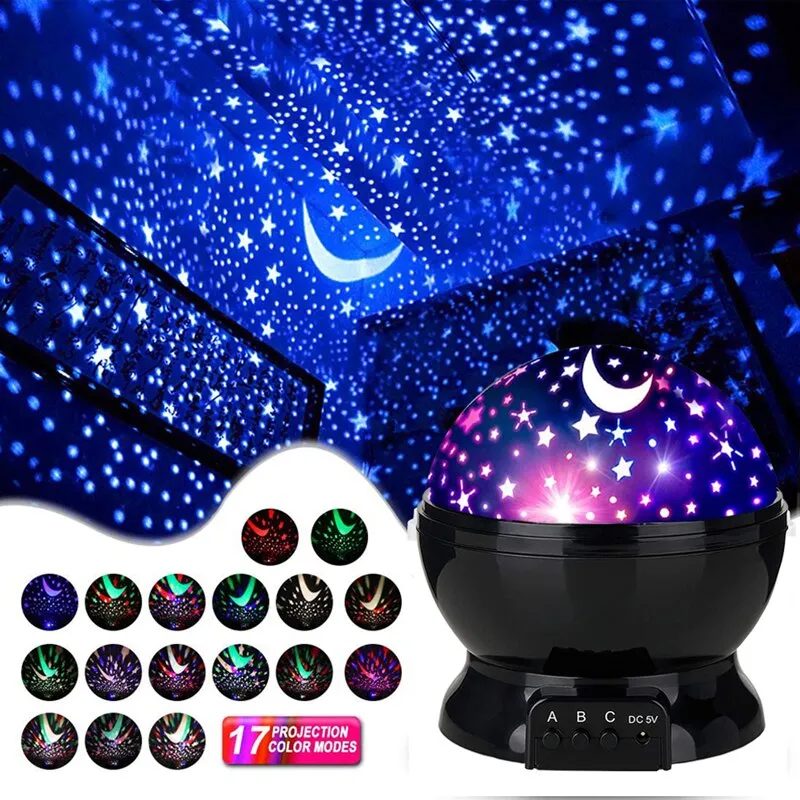 Starry Projector Night Light Rotating Sky Moon Lamp Galaxy Lamps Home Bedroom DecorationStargentle Christmas Lights for Kids Gift