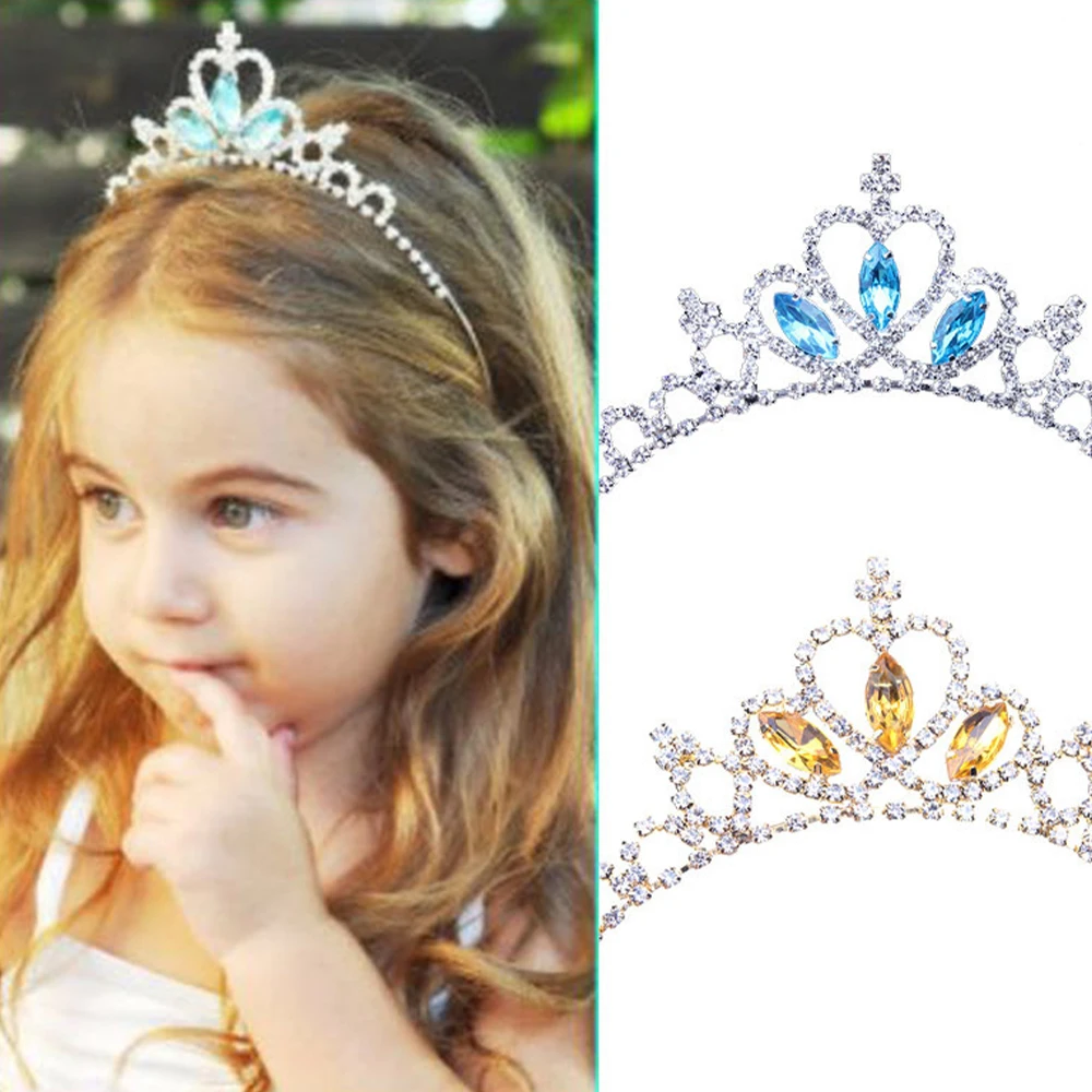 StoneFans Kids Rhinestone Tiara Princess Headband for Girls Birthday Accessories Bridal Crystal Crown Tiara Wedding Hair Jewelry