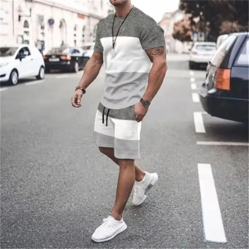 Summer Beach Shorts 3D Casual Men’s T-shirt Set Sportswear For Male Oversized Clothing Short Sleeve Shorts Suit Men T-shirt Suit