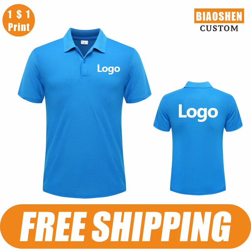 Summer Causal Polo Shirt Custom Logo Printed Picture Brand Embroidery Personal Design Breathable Men And Women Tops BiaoShenDIY