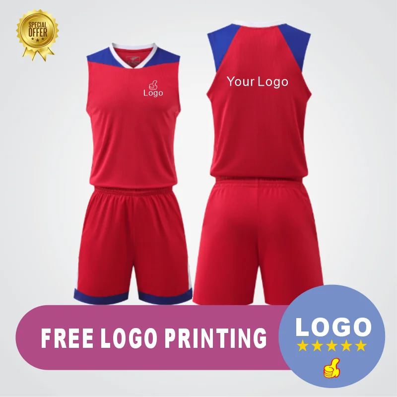 Summer jersey basketball clothing T-shirt fitness sports basketball set custom logo pattern printing