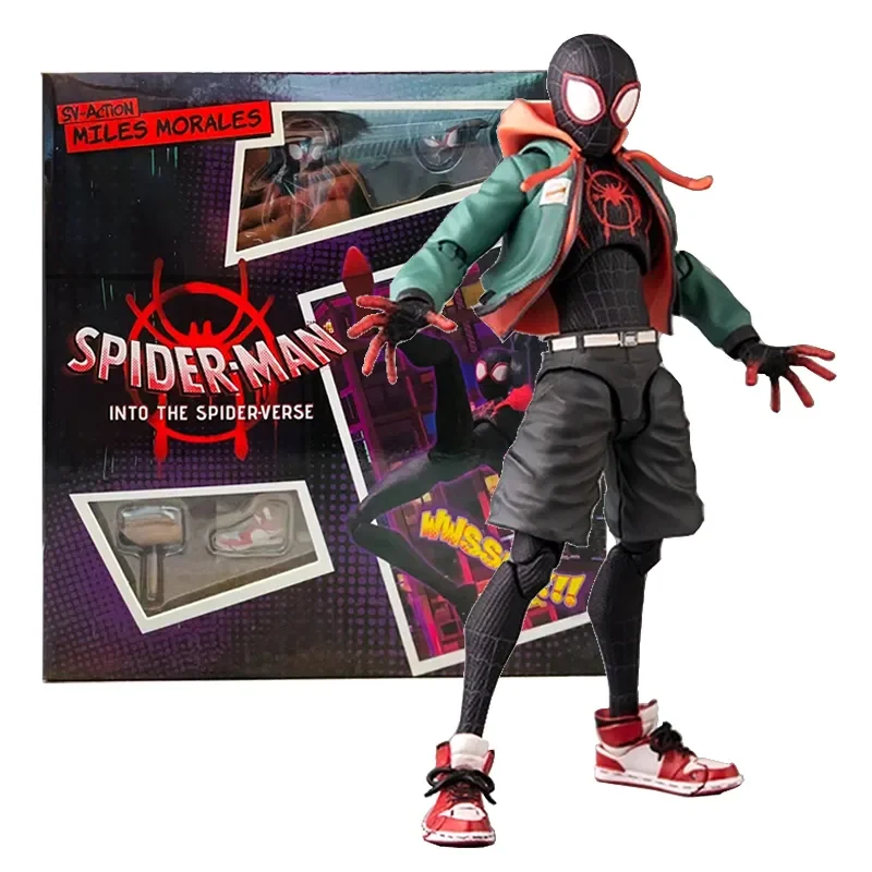 Sv Action Miles Morales Action Figure Collection Sentinel Marvel Spiderman Spider-man Into The Spider Verse Figures Model Toys