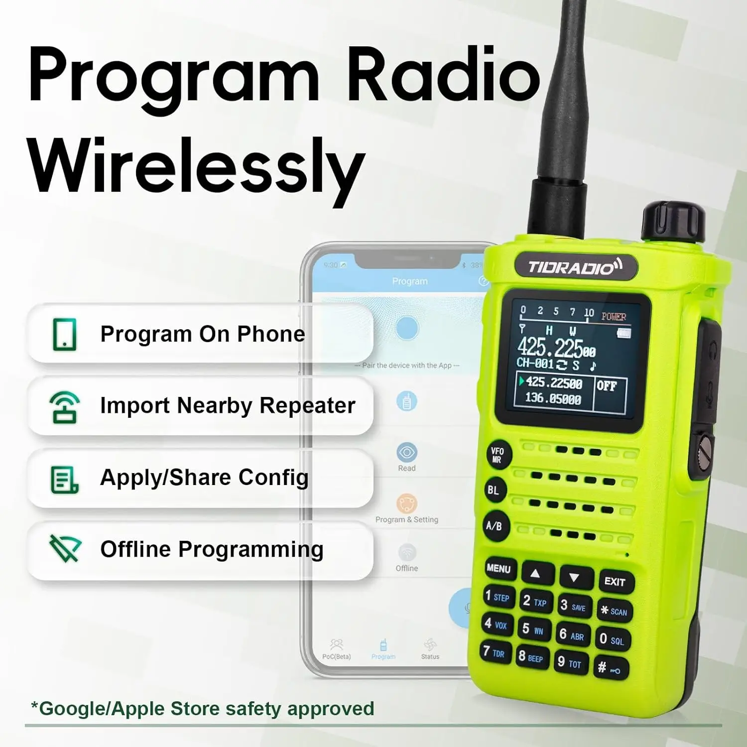 TIDRADIO TD-H8 10W Portable Walkie Talkie long range Radio Bluetooth connection cell phone programmable Commutator